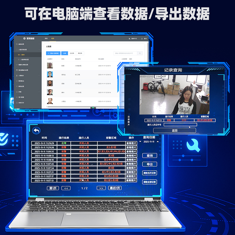 TRL-800D人脸识别拍照33区安检门